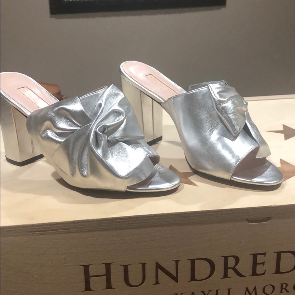 Avec Les Filles Marie Metallic Silver Bw Heels